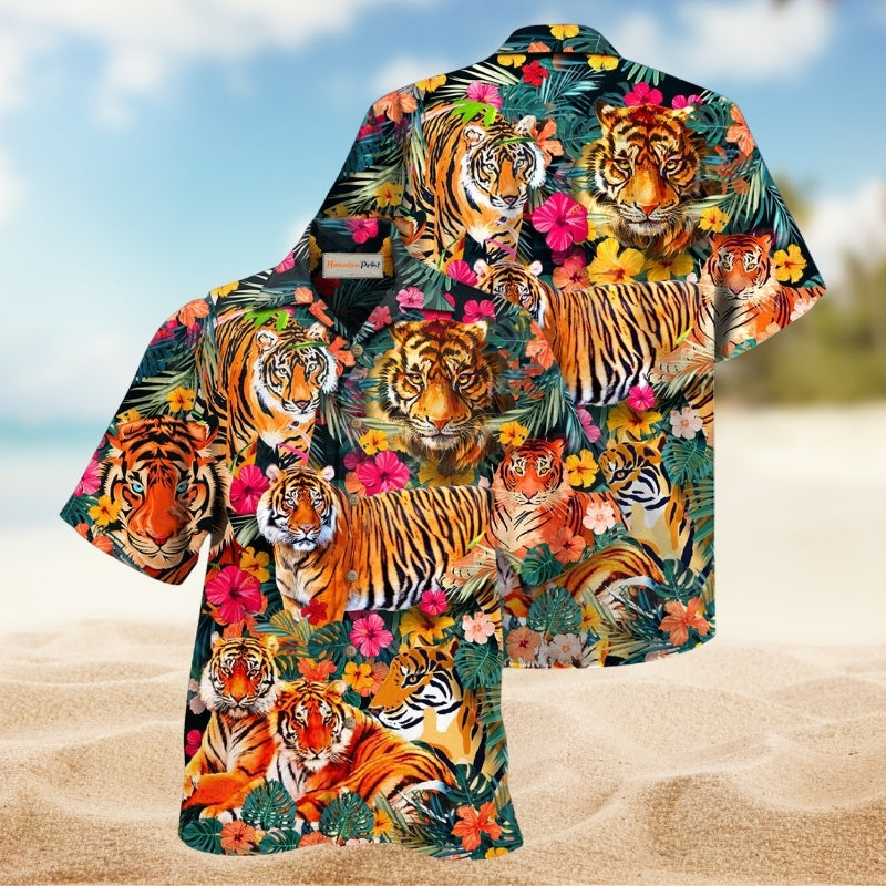 Wild Jungle Tiger Hawaiian Shirt For Vacation Adventures Beach Events And Relaxed Warm Weather Style