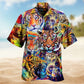 Colorful Tiger Wild Hawaiian Shirt For Animal Lovers, Beach Travel, And Casual Summer Style