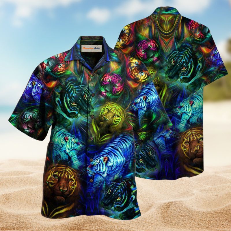 Tiger Powerful Hawaiian Shirt For Island Vacations, Weekend Events, And Relaxed Everyday Outfits