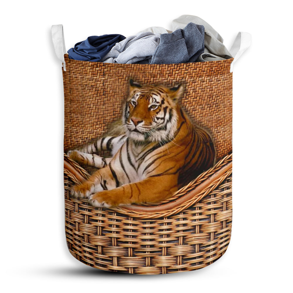 Tiger Rattan Texture Proud Laundry Basket For Bathroom Bedroom Storage