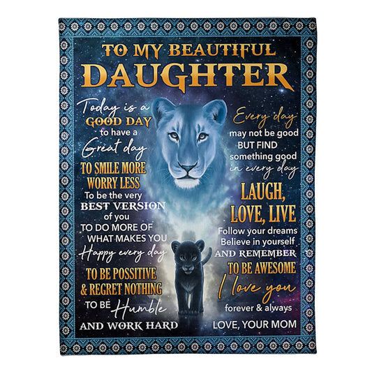 Tiger Today Is A Good Day Mom To Daughter Flannel Blanket For Cozy Bedroom Sofa Decor