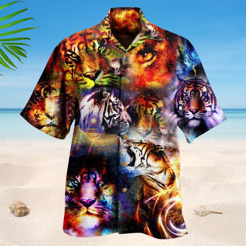 Tigers Power Universe Hawaiian Shirt For Summer Vacation, Beach Travel, And Casual Wear