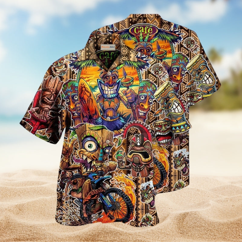Tiki Aloha All Day Every Day Hawaiian Shirt For Summer Vacation Beach Travel And Relaxed Casual Wear
