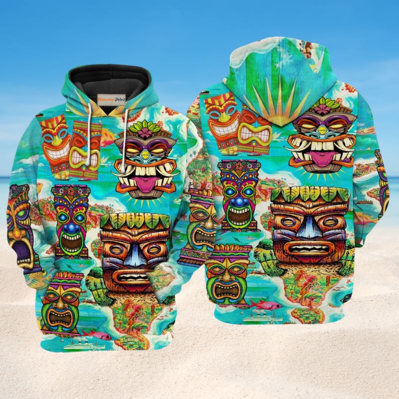 Tiki Aloha Summer Vibe Hoodie For Comfortable Daily Outfits Holidays And Casual Wear