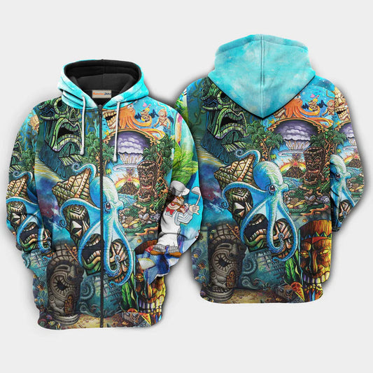 Tiki Ocean Hoodie For Coastal Adventures Vacation Days And Comfortable Casual Wear