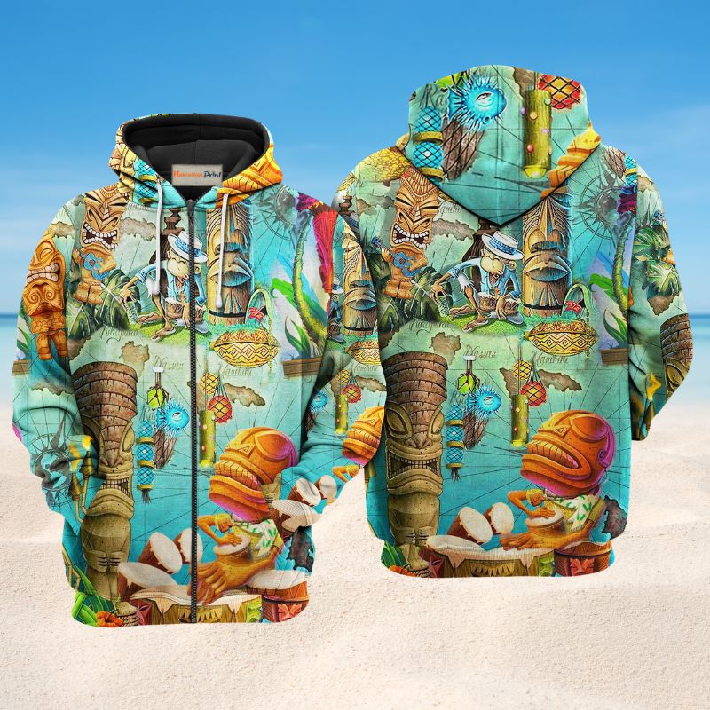 Tiki Bar Open Hoodie For Everyday Streetwear Seasonal Travel And Gift Giving