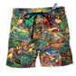 Tiki Do You Have The Aloha Spirit Hawaiian Print Beach Shorts For Marine Inspired Outdoor Wear
