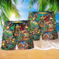 Tropical Aloha Tiki Beach Shorts Pattern Detail For Leisure Travel And Leisure And Relaxation