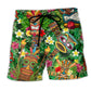 Tiki Don't Tiki Me Off Hawaiian Print Beach Shorts For Marine Inspired Outdoor Wear