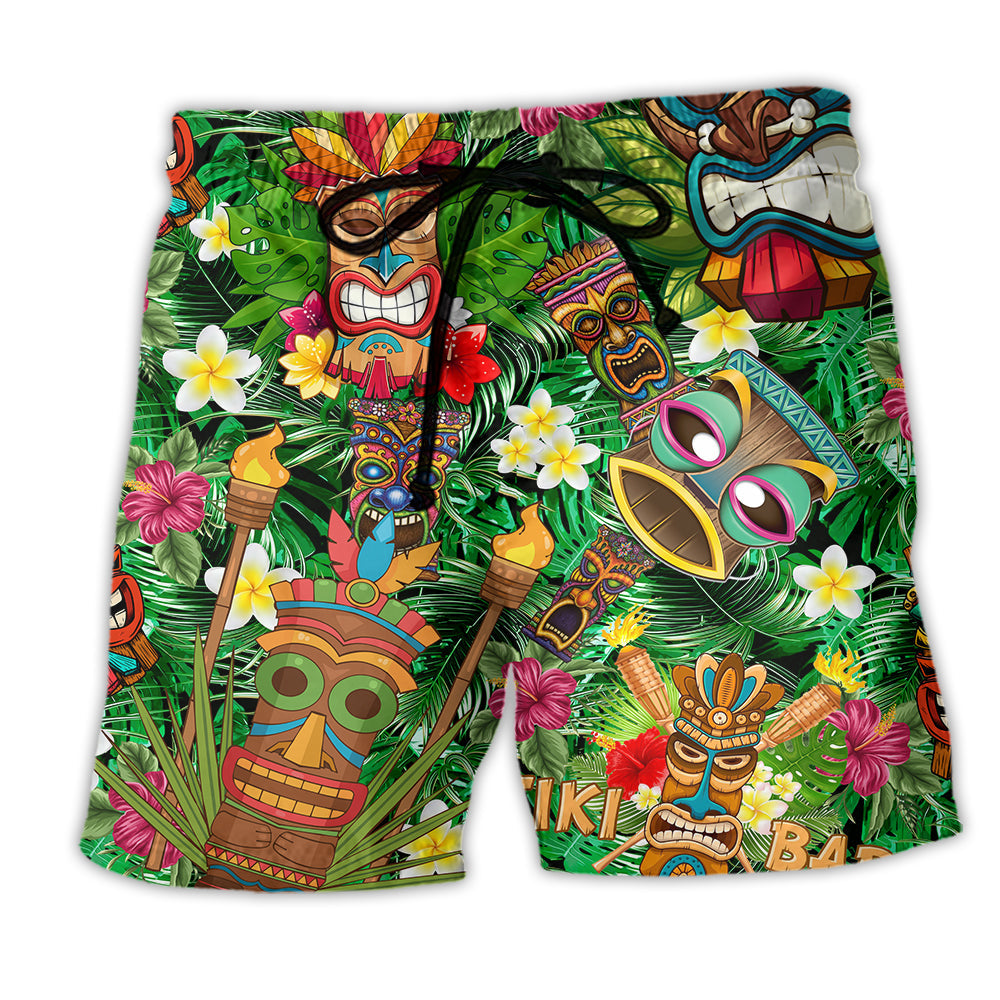 Tiki Don't Tiki Me Off Hawaiian Print Beach Shorts For Marine Inspired Outdoor Wear