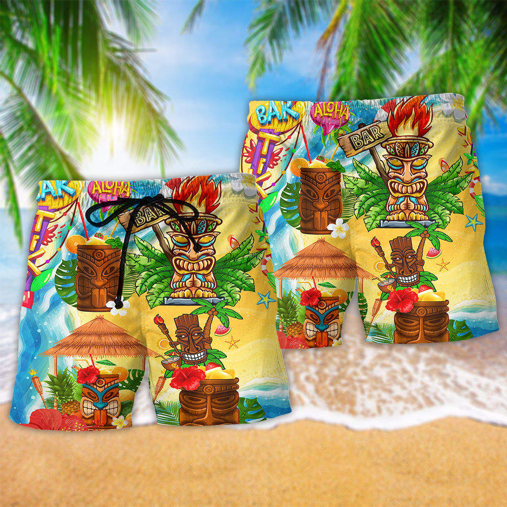 Tiki Good Times Great Friends At Tiki Bar Beach Shorts For Marine Inspired Outdoor Wear