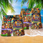 Tiki Aloha Spirit Summer Beach Shorts Artwork Detail For Poolside And Ocean Adventures