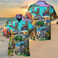 Blue Skull Tiki Sea Hawaiian Shirt For Island Vacations And Everyday Style