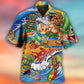Watercolor Tiki Surfing Pretty Hawaiian Shirt For Warm Weather Adventures And Everyday Comfort