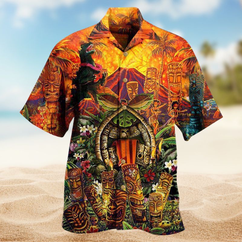 Island Funny Tiki Wakaka Aloha Hawaiian Shirt For Coastal Travel, Casual Events, And Comfortable Summer Wear