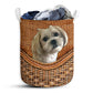 Tina Dog Rattan Texture Laundry Basket For Bathroom Bedroom Storage