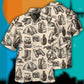 Vintage Hiking Adventure Theme Hawaiian Shirt For Resort Trips, Coastal Parties, And Warm Weather Style