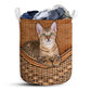 Toyger Cat Rattan Texture Laundry Basket For Bathroom Bedroom Storage