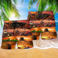 Tractor Harvest Season Farm Beach Shorts Pattern Detail For Cruise Vacations And Relaxed Casual Style