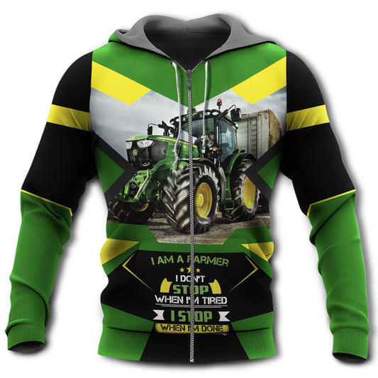 Tractor Farmer Stop When Done Hoodie For Garage Events Weekend Outings And Everyday Comfort