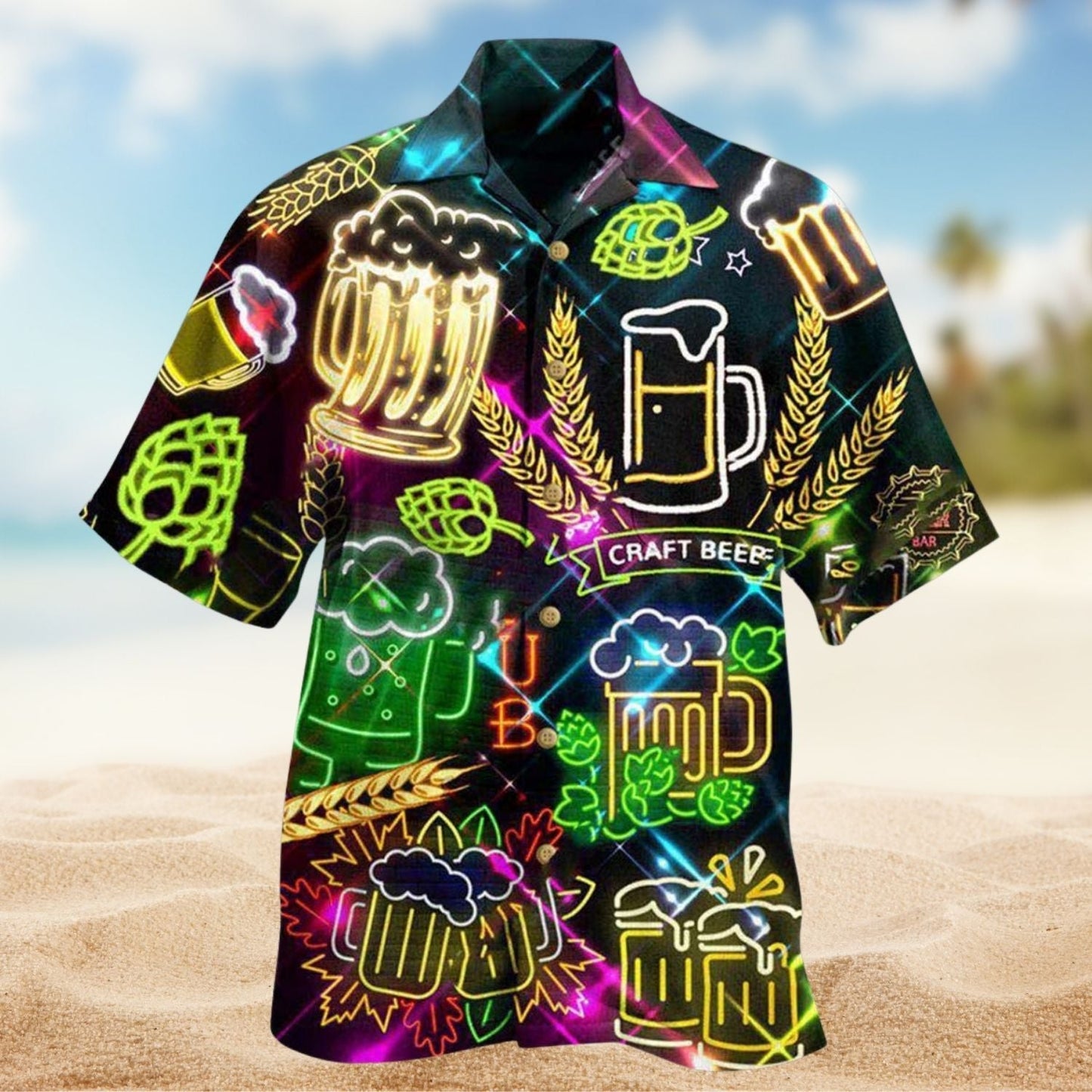 Craft Beer It Is Beer O'Clock Hawaiian Shirt For Tropical Trips Food Fans And Cheerful Summer Outings