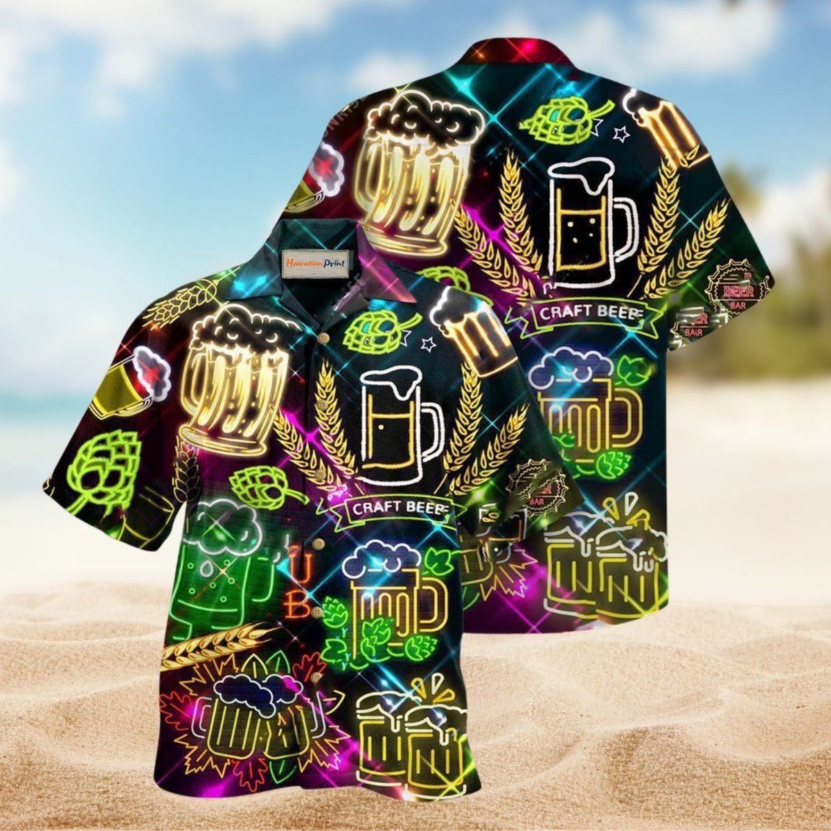 Craft Beer It Is Beer O'Clock Hawaiian Shirt For Tropical Trips Food Fans And Cheerful Summer Outings