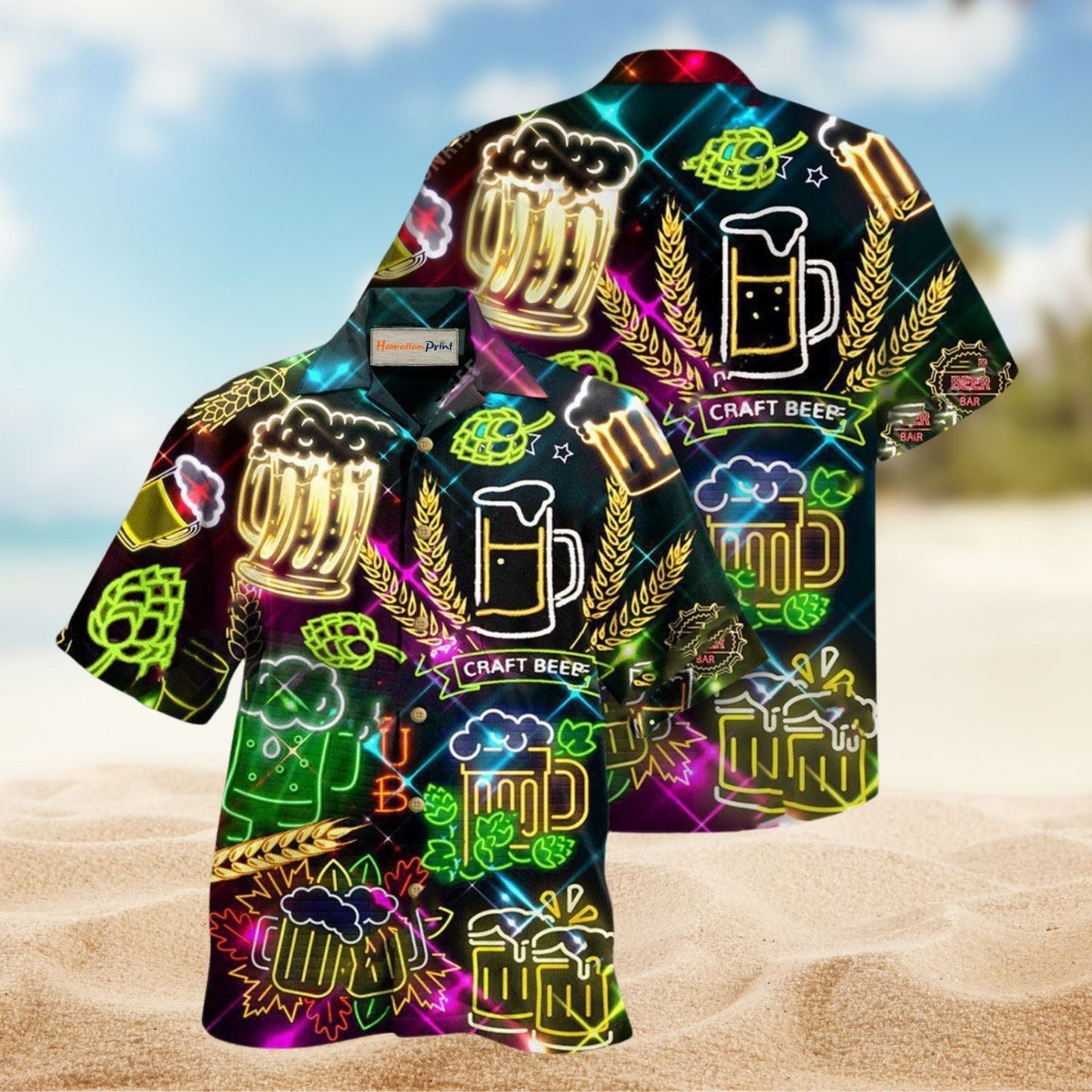 Craft Beer It Is Beer O'Clock Hawaiian Shirt For Tropical Trips Food Fans And Cheerful Summer Outings