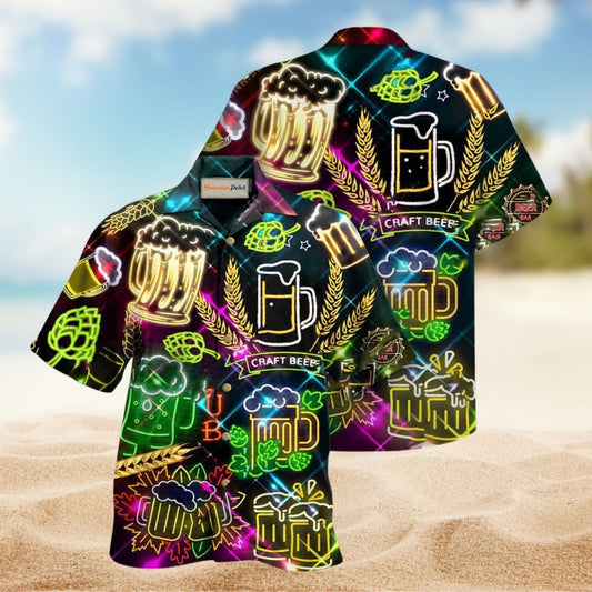 Craft Beer It Is Beer O'Clock Hawaiian Shirt For Tropical Trips Food Fans And Cheerful Summer Outings