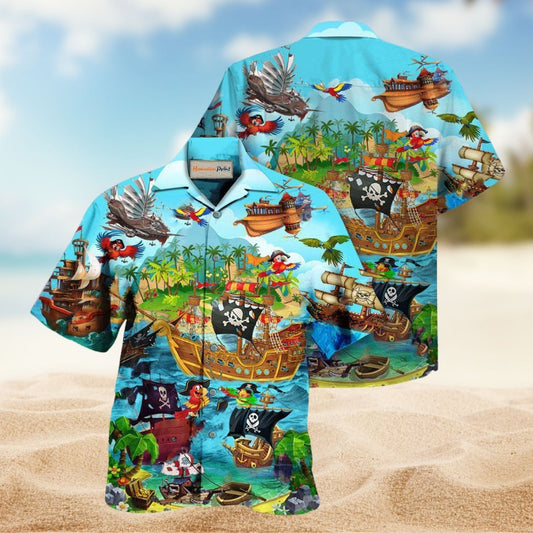 Classic Pirate Adventure Hawaiian Shirt For Resort Travel Alternative Fashion And Thoughtful Gifting