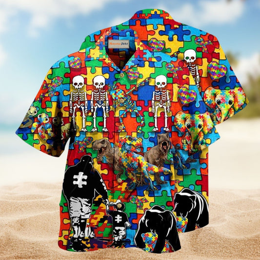 Autism It Is Ok To Be Different Hawaiian Shirt For Summer Vacation Beach Travel And Relaxed Casual Wear