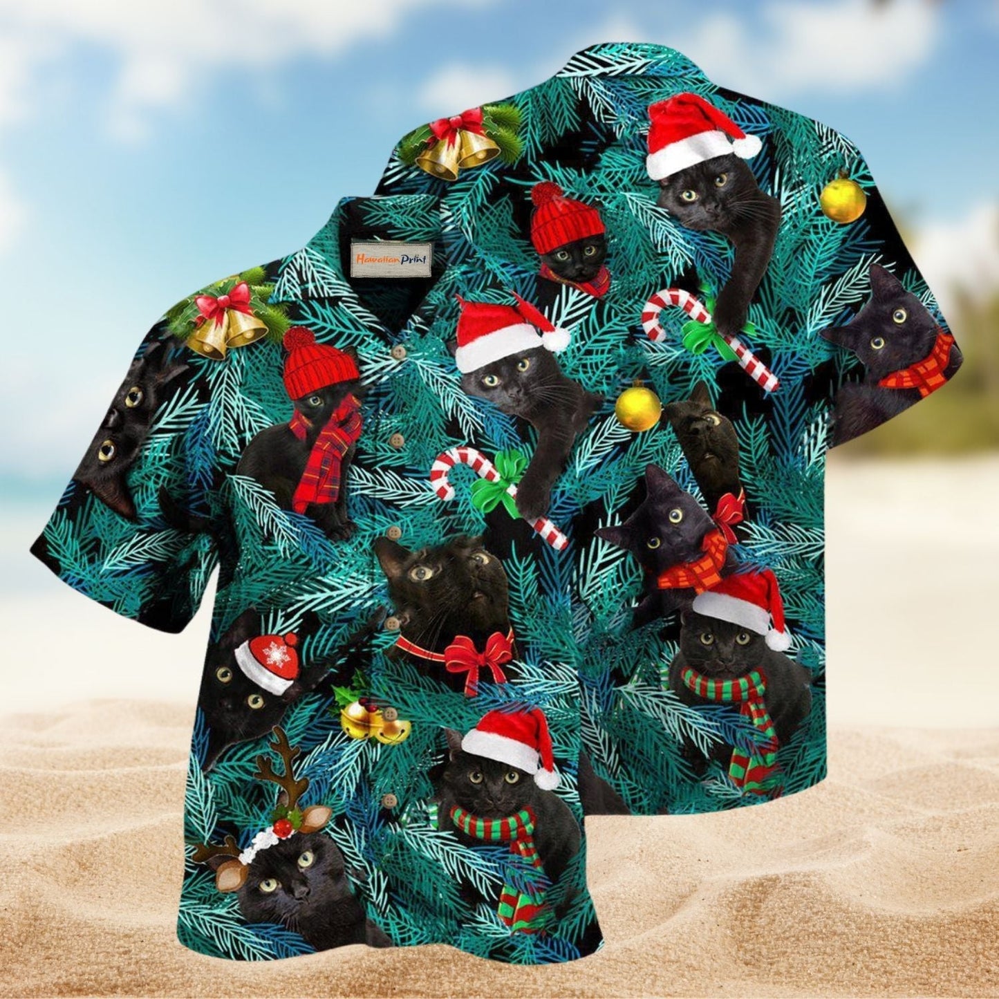Is It Jolly Enough Black Cat Hawaiian Shirt For Summer Vacation Beach Travel And Relaxed Casual Wear
