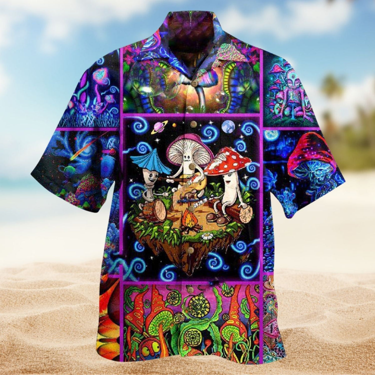 Mushroom Forest Mind And Soul Escape Hawaiian Shirt For Summer Vacation Beach Travel And Relaxed Casual Wear