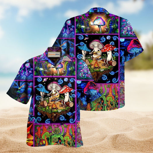Mushroom Forest Mind And Soul Escape Hawaiian Shirt For Summer Vacation Beach Travel And Relaxed Casual Wear