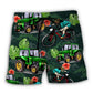 Tractor And Mountain Biking Lover Beach Shorts Pattern View For Vacation Travel And Outdoor Fun