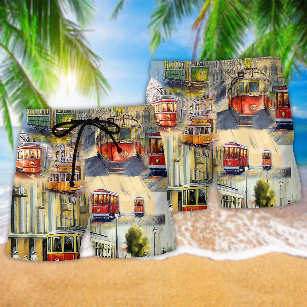 Train Our City Vibes Beach Shorts Design Detail For Resort And Beach Day Style