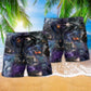 Train Love The Bilowing Hawaiian Print Beach Shorts For Coastal Drives And Casual Style