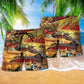 Train Journey Beach Shorts Pattern Detail For Weekend Travel And Comfortable Daily Wear