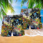 Train Beach Shorts Pattern Detail For Tropical Escapes And Easy Warm Weather Wear