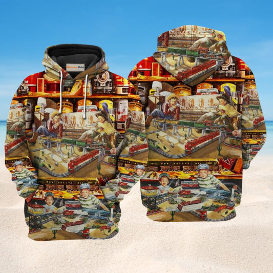 Train Toys Hoodie For Active Interests Outdoor Trips And Everyday Style