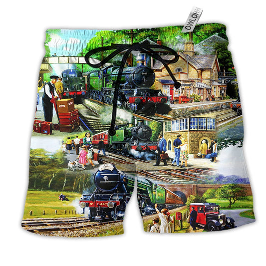 Train Track Full Of Possibilities Beautiful Beach Shorts For Vehicle Lover Vacation Wear