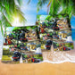 Train Track Landscape Beach Shorts Pattern Detail For Island Trips And Distinctive Seasonal Style
