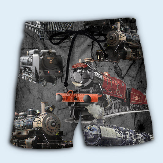 Train Lover Classic Life Beach Shorts For Sunny Holidays And Comfortable Daily Styling