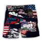 Train USA Independence Day Tribute Beach Shorts Print View For Coastal Escapes And Casual Outings