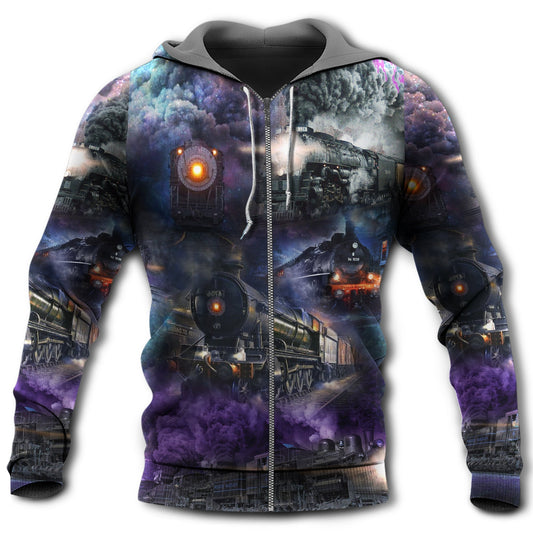 Night Train Billowing Smoke Hoodie For Recreation Events Travel Days And Comfortable Casual Wear