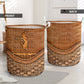 Trampoline Rattan Texture Hapiness Laundry Basket For Room Home Organizer