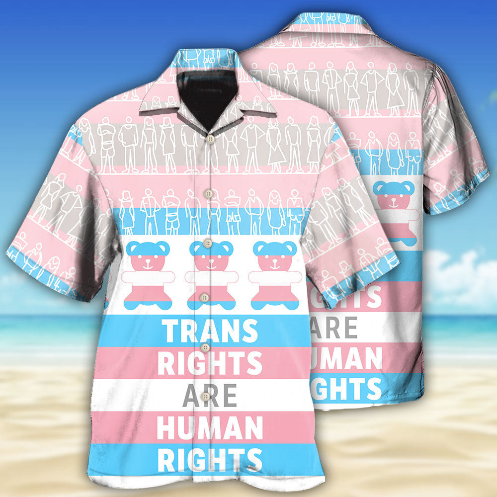 Rainbow Pride Trans Rights Equality Design Hawaiian Shirt For Beach Days, Summer Outings, And Thoughtful Gift Giving