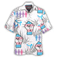 Tropical Rainbow Pride Transgender Leaf Design Hawaiian Shirt For Summer Vacation, Beach Travel, And Casual Wear
