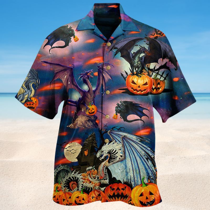 Treasure Guardians Dragon Halloween Hawaiian Shirt For Summer Vacation Beach Travel And Relaxed Casual Wear