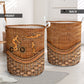 Triathlon Rattan Texture Happy Life Laundry Basket For Bathroom Bedroom Storage