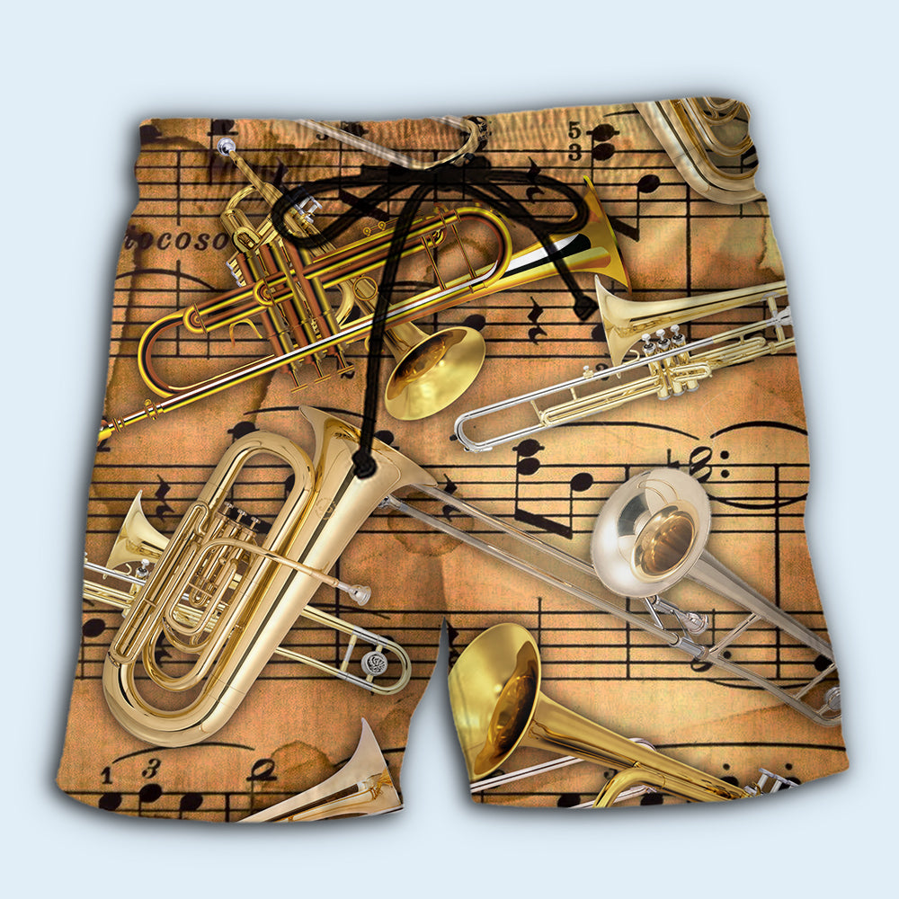 Trombone Music Lover Cool Beach Shorts For Sunny Holidays And Comfortable Daily Styling